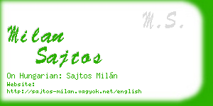 milan sajtos business card