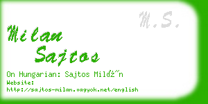 milan sajtos business card